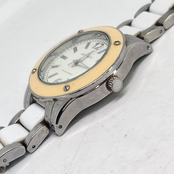 Anne Klein 10/9181 Two Tone Swarovski Quartz Analog Women's Watch New Battery - Picture 5 of 6